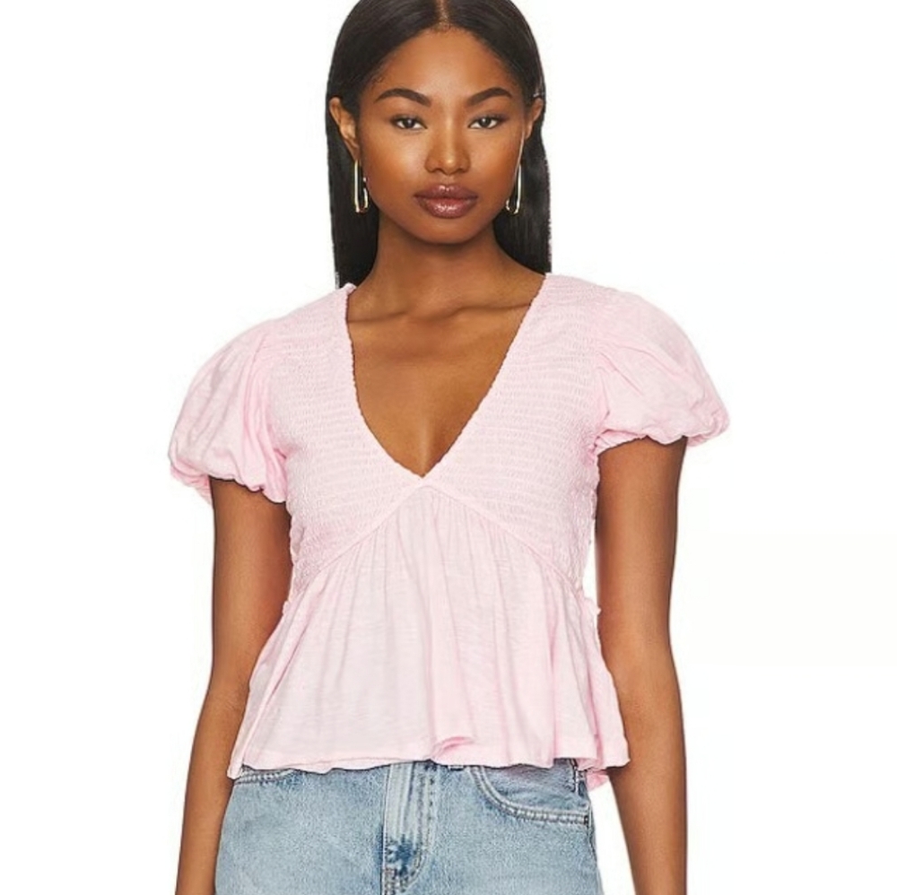 Free People Charlotte Top Pink